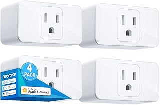 meross Smart Plug, Compatible with Apple HomeKit, Alexa, Google Assistant, SmartThings, Voice Control, Timer & Schedule, 4 Pack