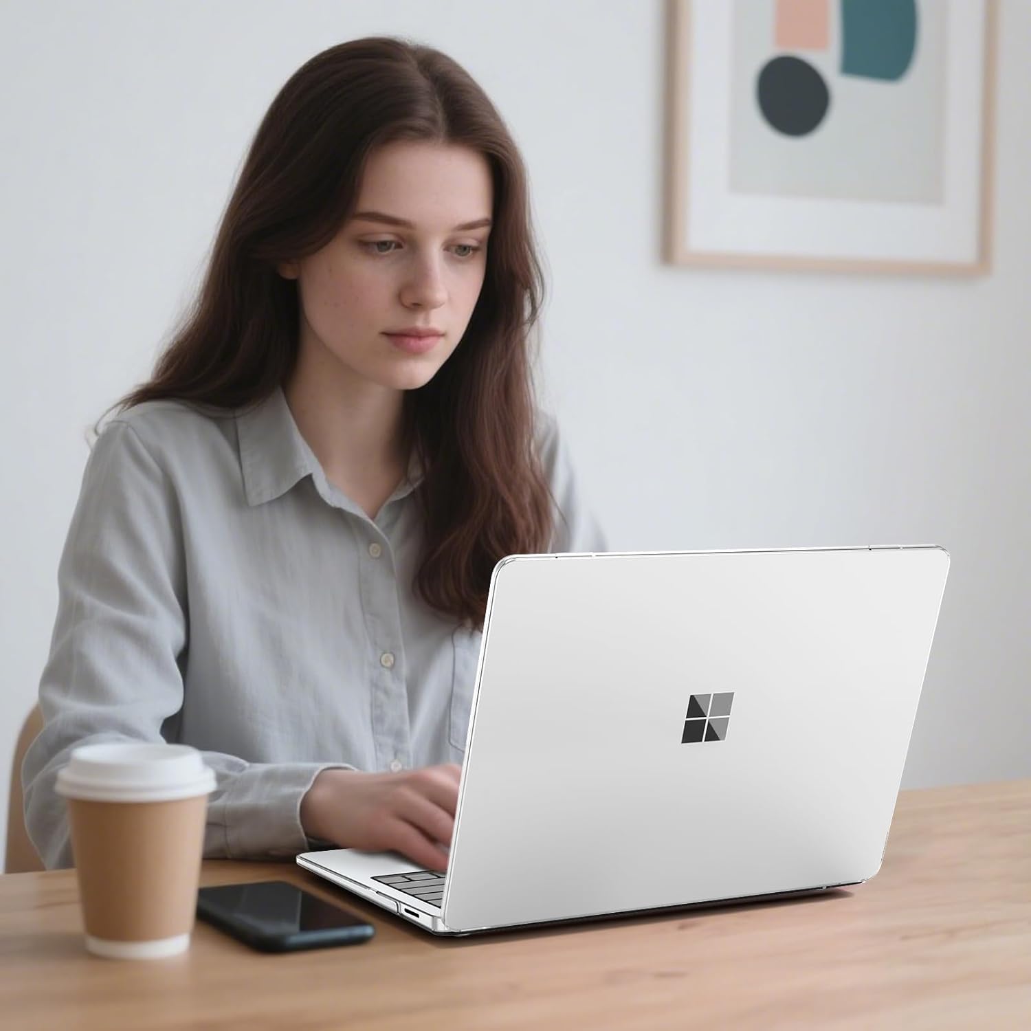 G JGOO Crystal Clear Case for 13-inch Microsoft Surface Laptop 2025 Model 2095, Windows 11 Touchscreen Copilot+ PC, Protective Plastic Hard Shell Case + Keyboard Cover +Screen Protector, Transparent - Image 6