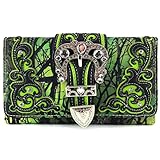 Justin West Camouflage Tree Branches Bling Rhinestone Buckle Wallet (Buckle Green Wallet)