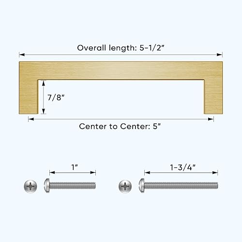 Miniatura 3 de TICONN Tiradores de gabinete de 5-12 pulgadas, mango de barra de acero inoxidable para accesorios de cajones de cocina con orificio de montaje de