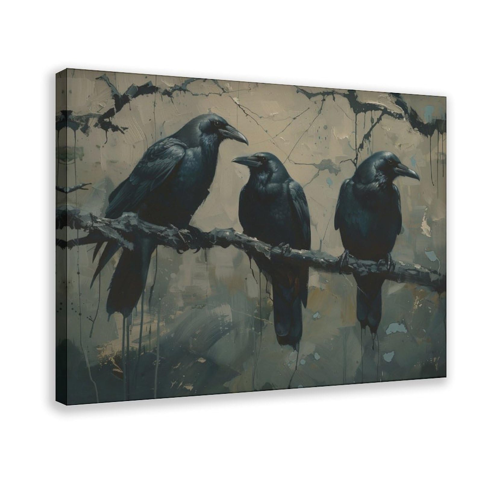 HOHHMY Raven Gothic Poster Canvas Poster for Living Room Decor Gift