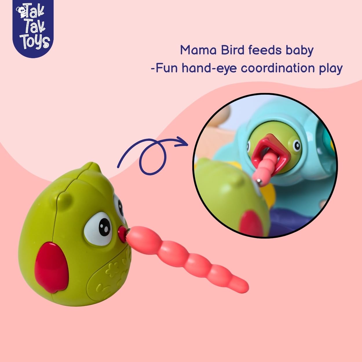 Tak Tak Toys Little Loops Activity Playset | Educational Toy with Rolling Balls, Feeding Bird Game & Colorful Slides | Motor Skill Development Toy for Kids | Age 3 Y+ 4