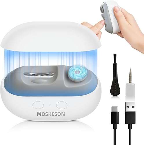 Cortaúñas eléctrico recortadora automática de uñas 3 en 1, pulidora y almacenamiento de clips con luz LED, recargable por USB y 2 velocidades con