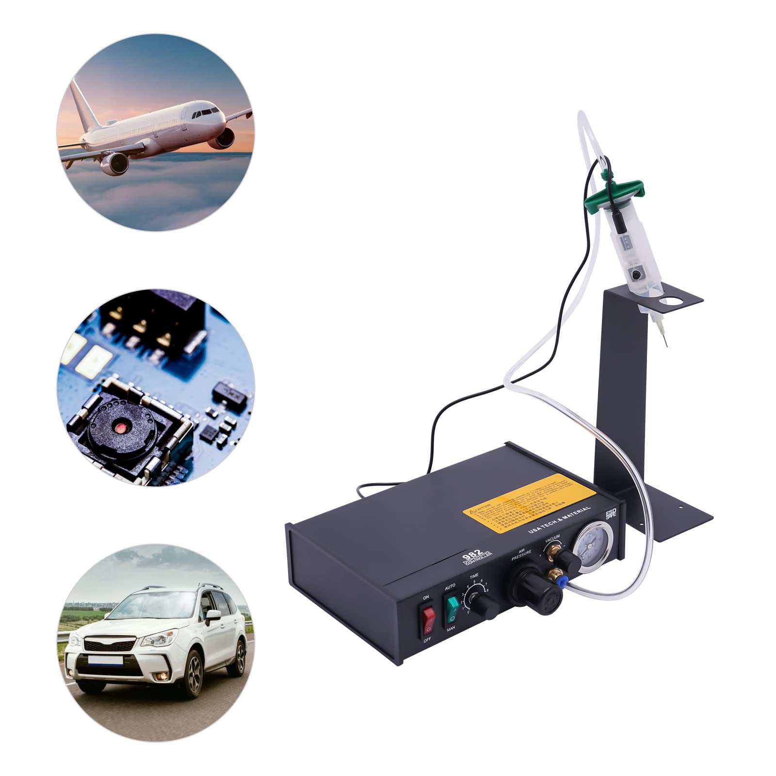 Semi-automatic Glue Dispenser Machine,Pneumatic Dispensing Controller Dispenser Solder Liquid Controller Liquid Adhesive Controller Dropper Machine