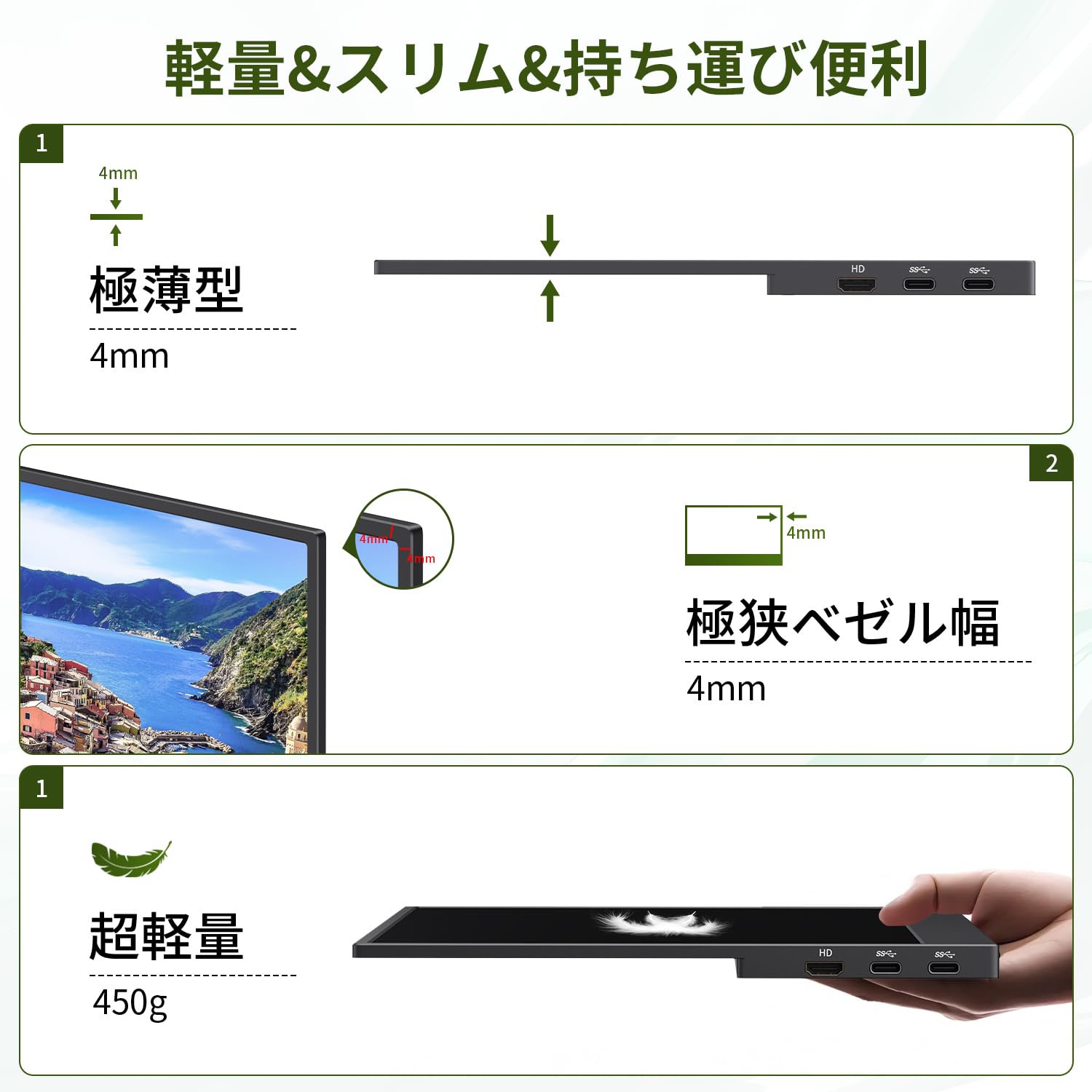 Amazon.co.jp: KEEPTIME モバイルモニター 13.3インチ 4K モバイル