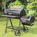 MFSTUDIO Heavy Duty Smoker, X-Large Charcoal Grill with Offset Smoker, 942 sq.in. Cooking Area, For Outdoor Camping Family & Friends Gathering, Black