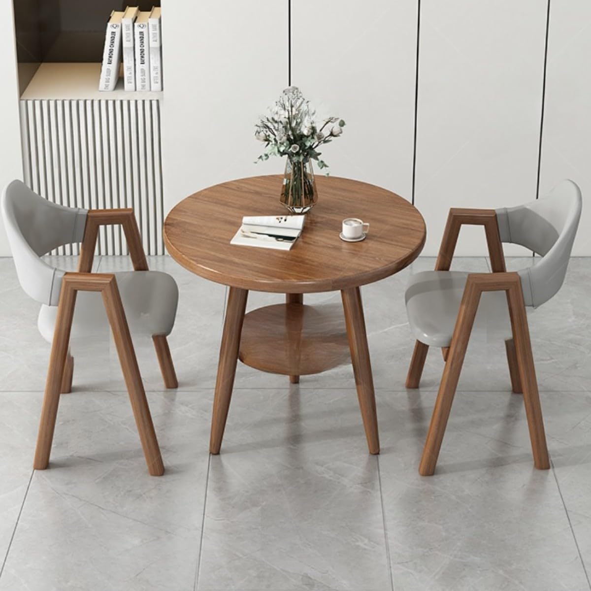 Round Reception Desk and Chair Set, Office Conference Table &amp; Chairs, Business Coffee Dining Table Set for Small Space Reception Room, Lounge, Conference Room