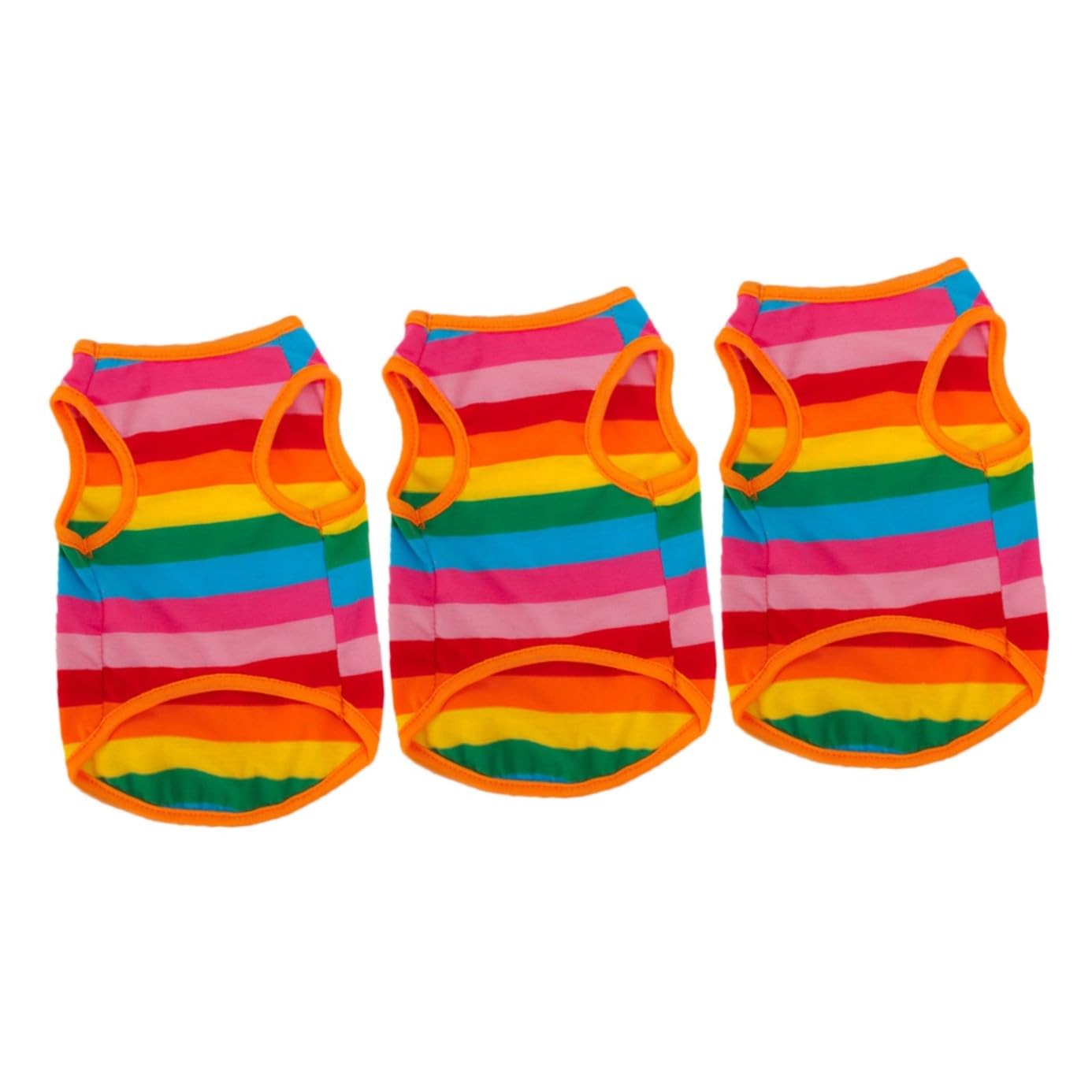 Chien gilet été à rayures arc-en-ciel lot de 3 chemises légères pour chiot et petit chien