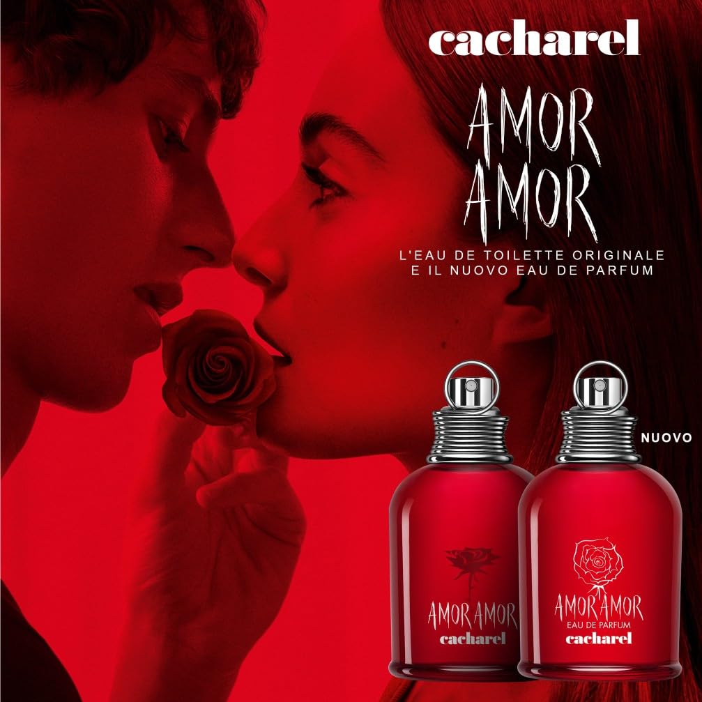 CACHAREL Amor Amor - Eau de Parfum Femme - Floral & Chypré - Accord de Poire, Accord de Rose & Musc Blanc - Tenue Longue Durée - Spray Vaporisateur