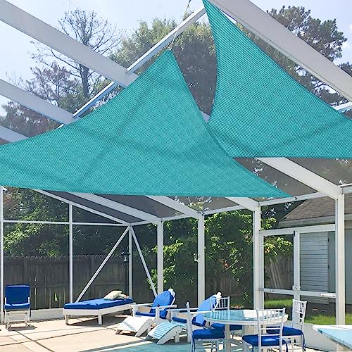 E & K Sunrise 8 'x 8' x 11 'Derecho triángulo toldo, Tela de Sombra para Patio Deck Sail toldo UV Bloque – Turquesa Verde