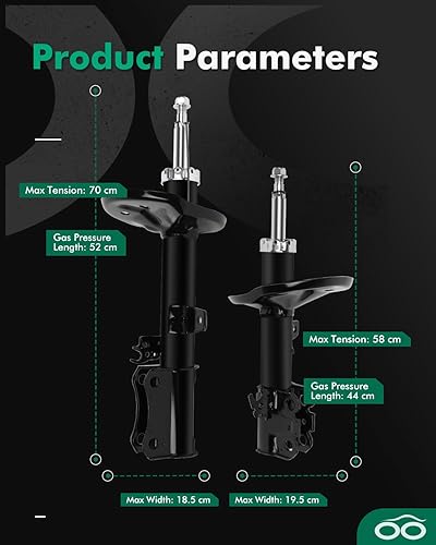 Miniatura 3 de SCITOO Juego completo de amortiguadores para ES300, amortiguadores y puntales para 97 98 99 00 01 para Lexus para ES300,97-00 01 02 03 para Toyota