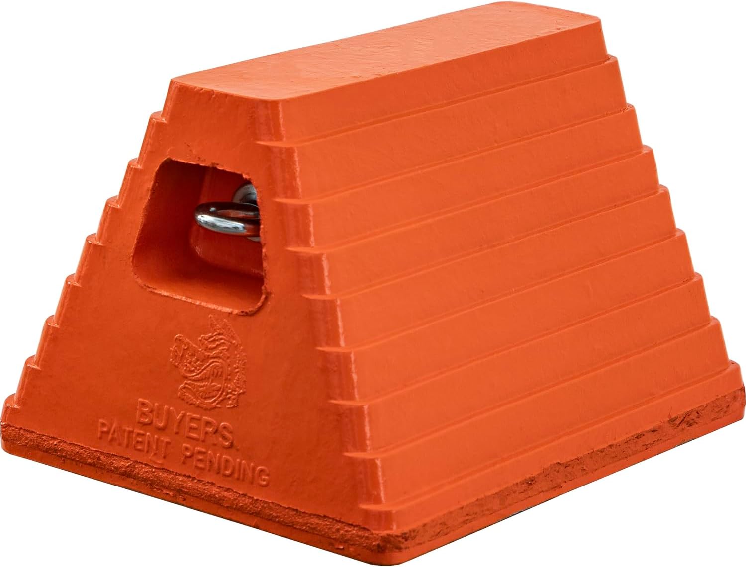 Buyers Products WC6810L Heavy Duty Rubber Wheel Chock with Recessed Eyebolt, 10x8x6 Inch, Reinforced Tire Chock for Cars, Trailers, RVs, Oil Resistant, Durable Tire Stopper, Ideal for Shipping Docks