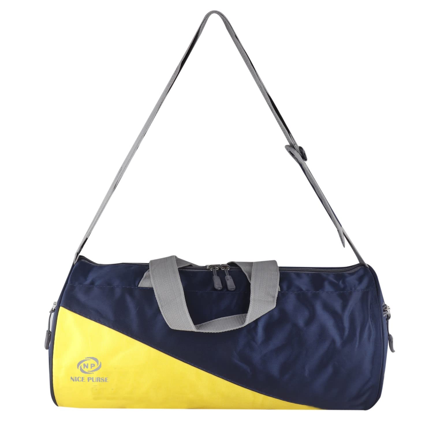 NICE PURSEMen's and Women's Polyester Trendy Sports Duffle/Gym Bag (Blue/Yellow)