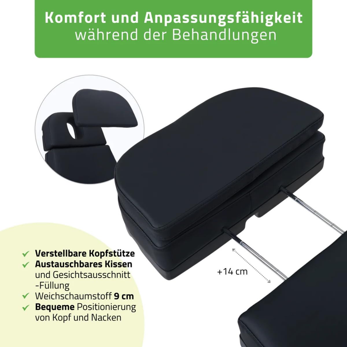 HABYS Selia PRO 4 Elektrische Kosmetikliege mit 4 Motoren (Schwarz) | Höhenverstellbarer Kosmetikstuhl mit Trendelenburg-Funktion, Beautyliege für Kosmetik, Podologie, SPA & Massage, 180 kg