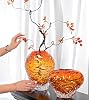 Florero contemporáneo minimalista para decoración del hogar y mesa | florero soplado a mano expertamente para baby showers, apartamentos, repisas de ventana, decoración de repisa (ámbar alto) 4