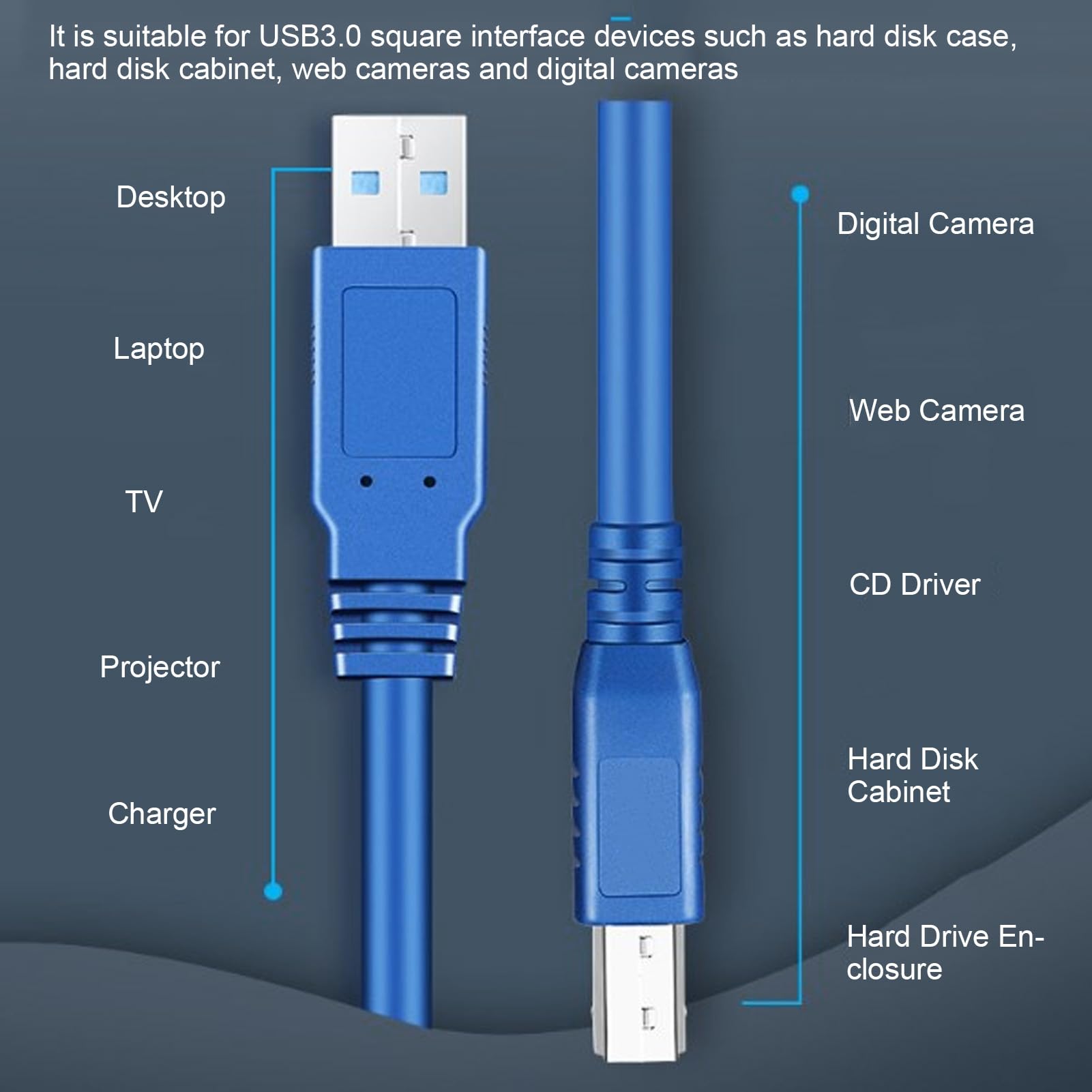 Cavo Per Scanner Cavo USB 3.0 Stampante/scanner, 3 Piedi, Tipo A - Foto 8