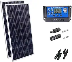 Kit 2xpainel Placa Energia Solar 155w Controlador30a Mc4