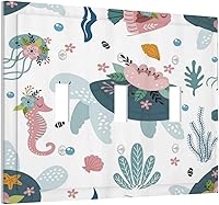 Vista 49 de Cubierta de Interruptor de Luz de 1 Gang con Escena de Flores de Grecia Mediterránea, Dispositivo Individual Basculante/GFCI, Placa Decorativa