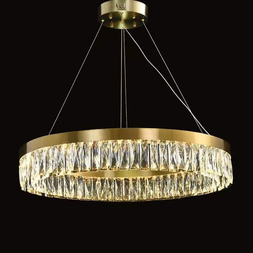 HXYSXHJUO Modern gold crystal chandelier, Scandinavian minimalist light luxury for living room bedroom dining fixture,40cm