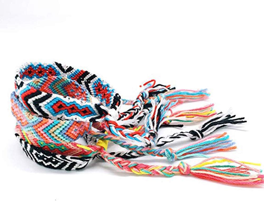 Christmas Gift 4pcs Friendship Bracelets Handmade Woven RopesString Happy Boho Embroidery Bracelet