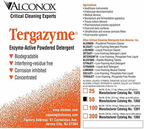 Alconox 1350 Tergazyme Enzyme Active Powered Detergent, 50 Lbs Box #TOP2