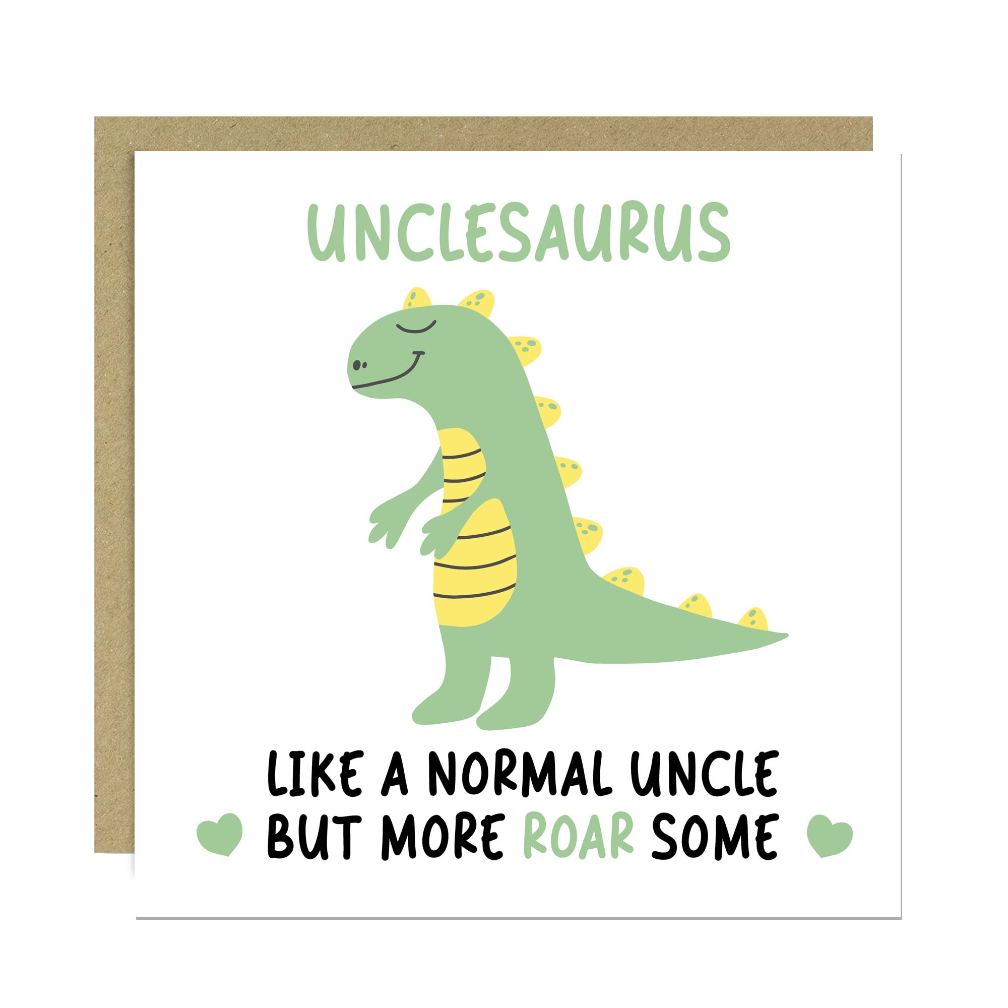 RED OCEAN Uncle Birthday Card for Him Unclesaurus Happy Birthday Uncle Fathers Day Card From Toddler Kraft Envelope Fathers Day for from Niece or Nephew