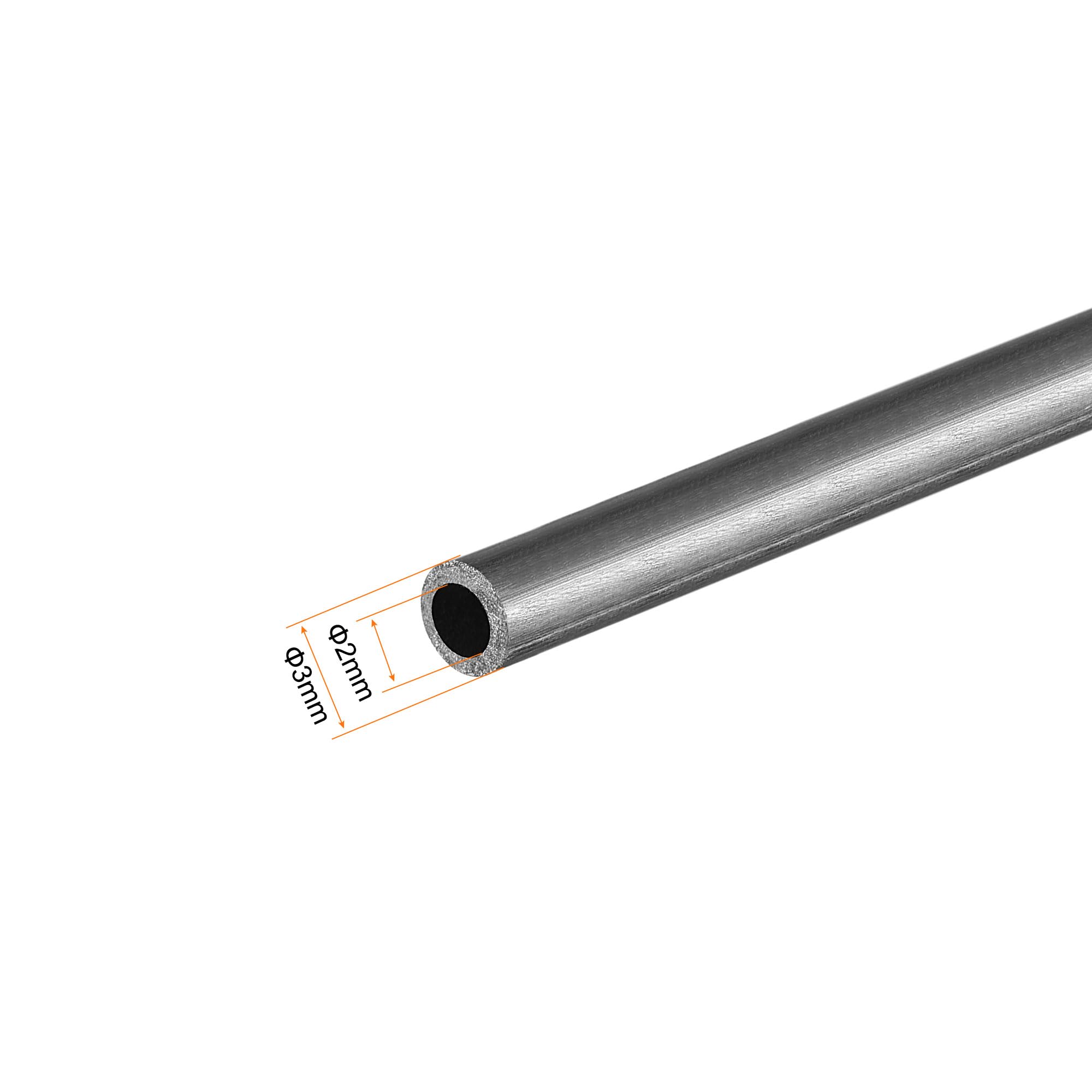 sourcing map Fibre Carbone Rond Tube 3mm x 2mm x 400mm Fibre Carbone Aile Pultrusion Tuyau Fonte pour RC Avion Quadcopter 10Pcs