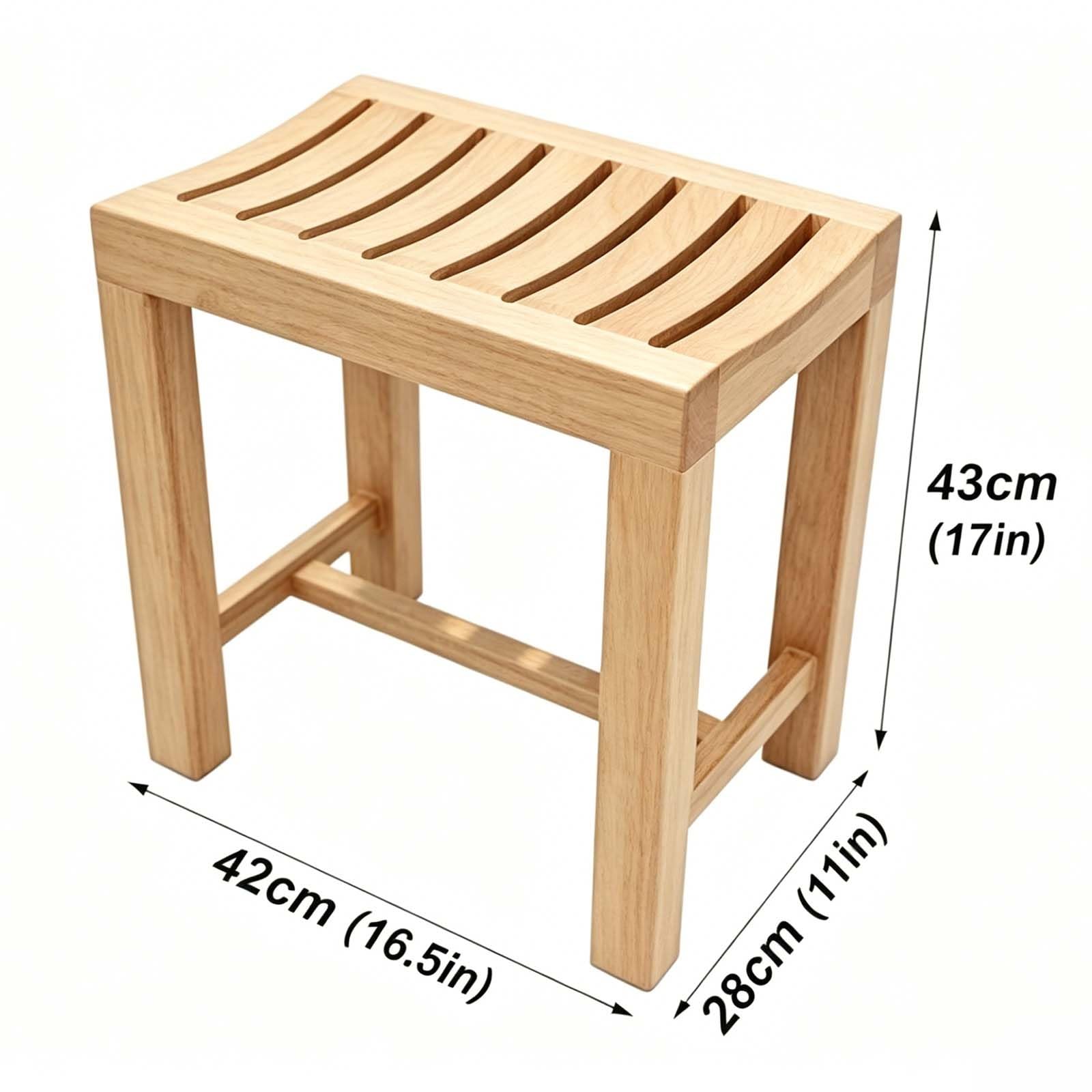 Taburete Ducha, Impermeable banqueta baño，Madera Maciza Antideslizante, Ancianos sillas para la Ducha para hoteles, saunas, spas, Personas Mayores