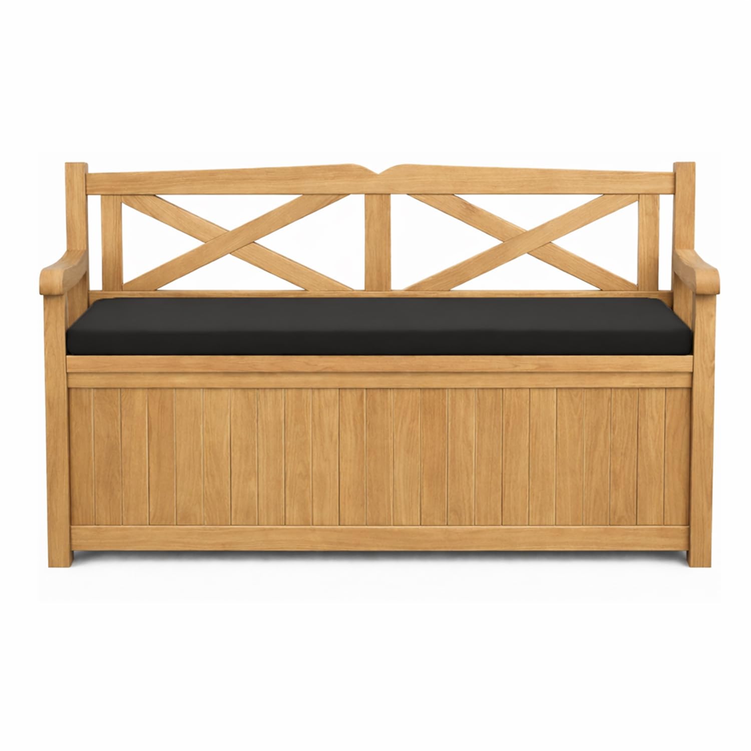 Garden Iceni & Eden Storage Bench Seat Pad Only – Outdoor Replacement Cushion Black 128x50x5cm Durable Water-Resistant Removable Cover – Comfortable Patio & Swing Furniture Cushions Polyester