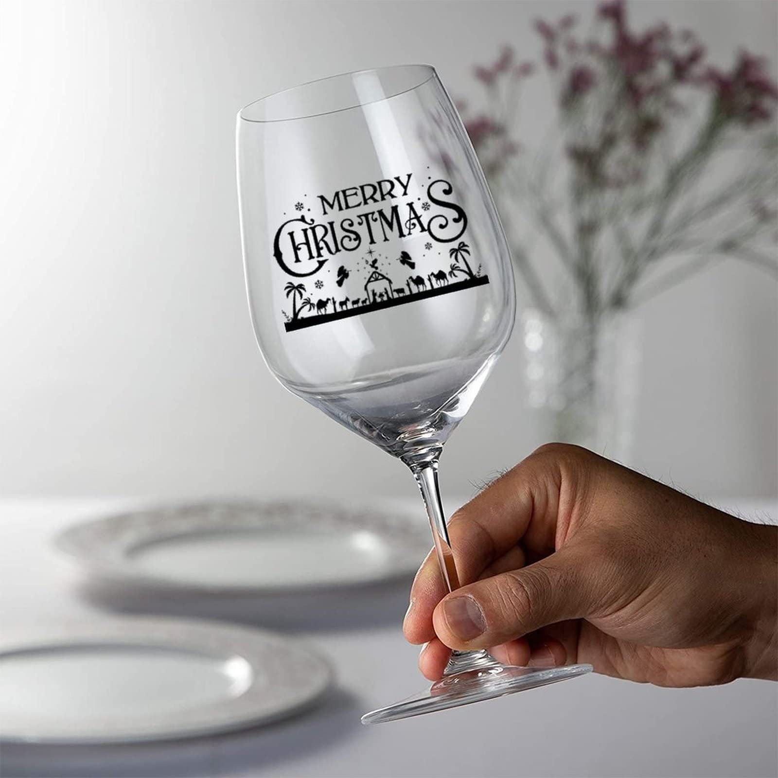 Copa de vino de Feliz Navidad, copa de vino de 17 onzas, juego de 2 regalos para mamá, gran regalo de vino para boda, aniversario, Navidad, cumpleaños
