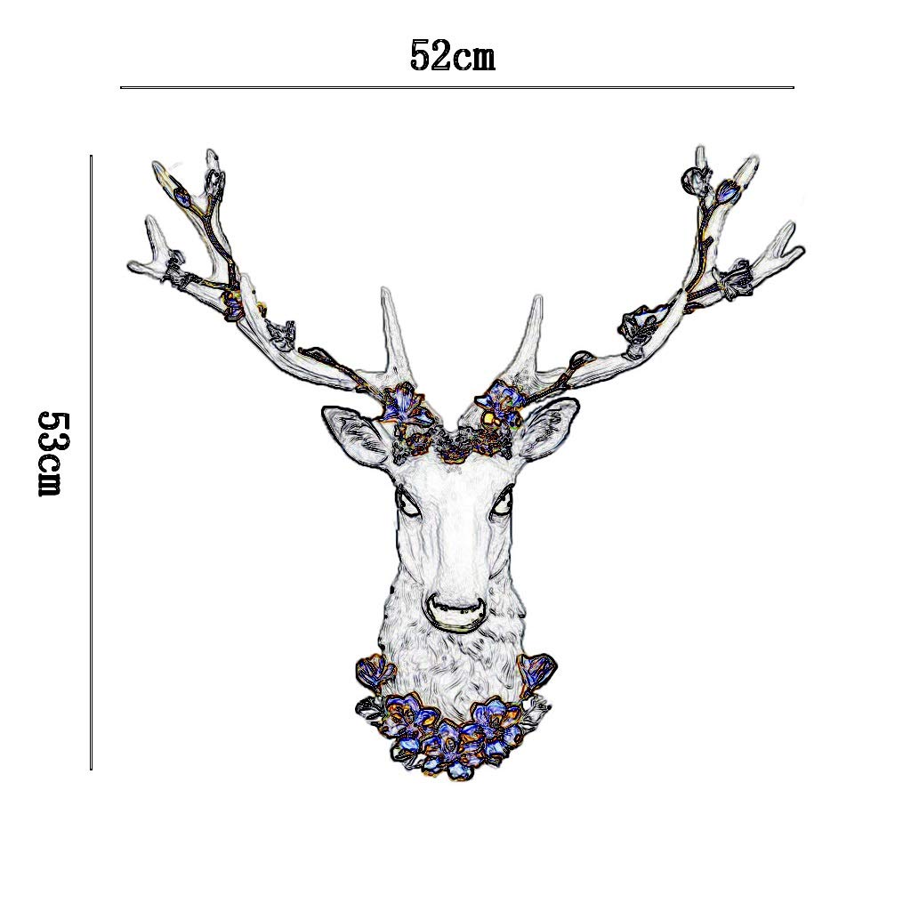 Decorazione da Parete Scultura da Parete, Testa di Animale da Appendere alla Parete Simulazione di Testa di Cervo Decorazione da Parete in Resina Tridimensionale, Bianco