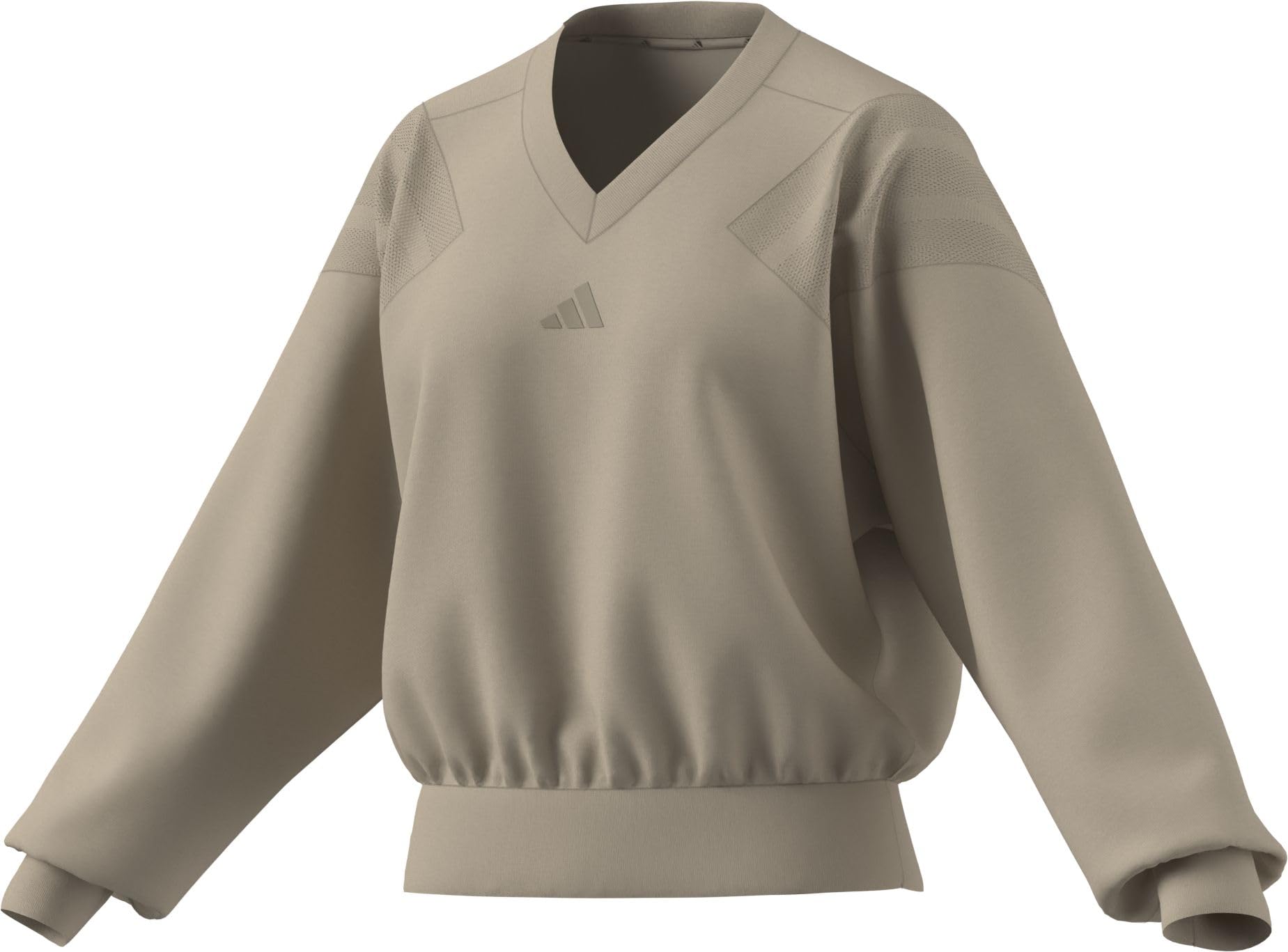 adidas dames FUTURE ICONS THREE STRIPES V NECK SWEATSHIRT, Crystal Linen, S
