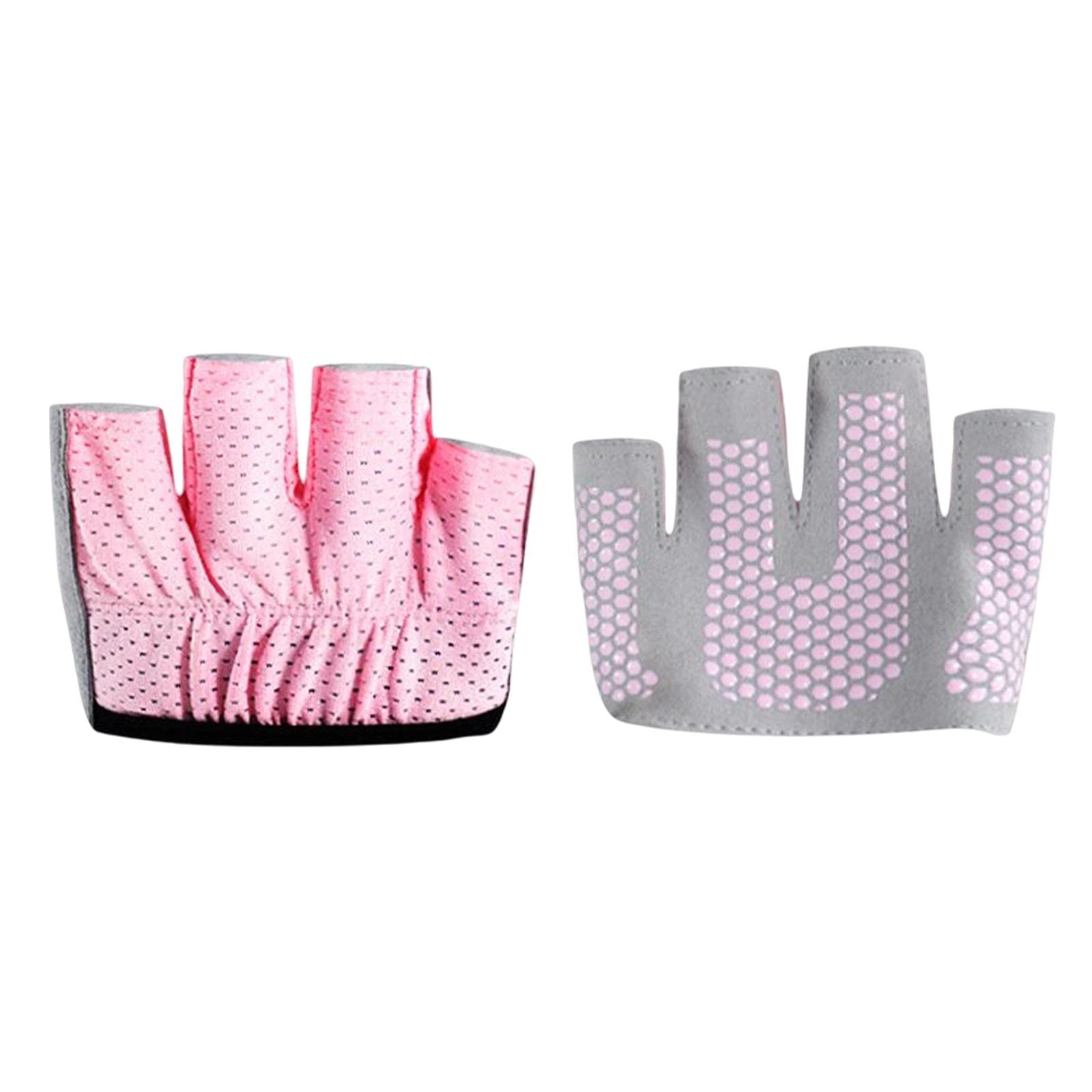 BNF® Half Finger Yoga & Pilates Gloves Anti Slip Grip Pads for Cycling, Weightlifting, and Gym Training L Pink Breathable, Sweat Wicking, Fingerless Design, Ideal for Men & Women-image-36