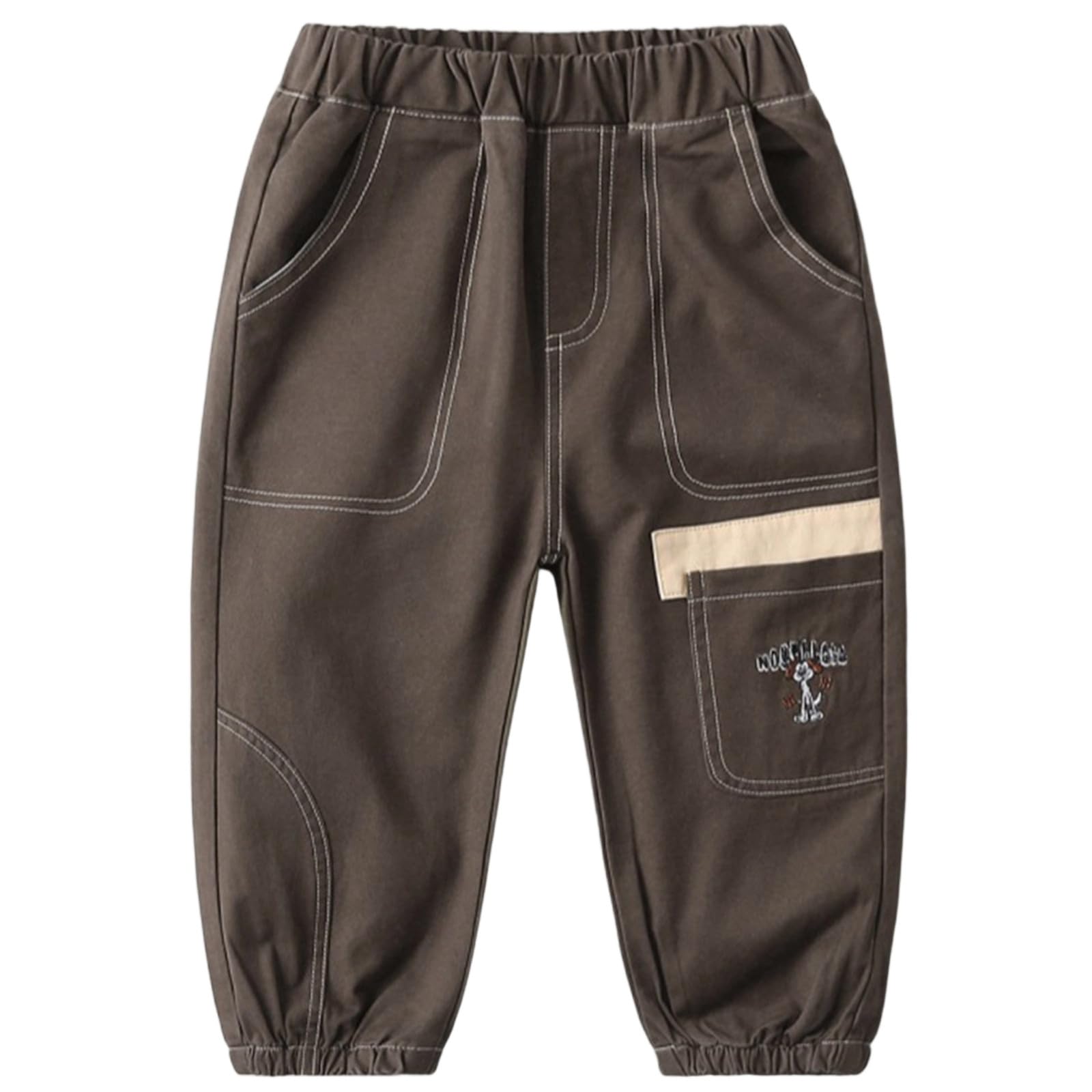Genérico Pantalones Chandal Niño Pantalones Largos Casuales para Niños con Bordado Elegante y Diseño a Tela Transpirable y Puños Ajustables para Uso Diario