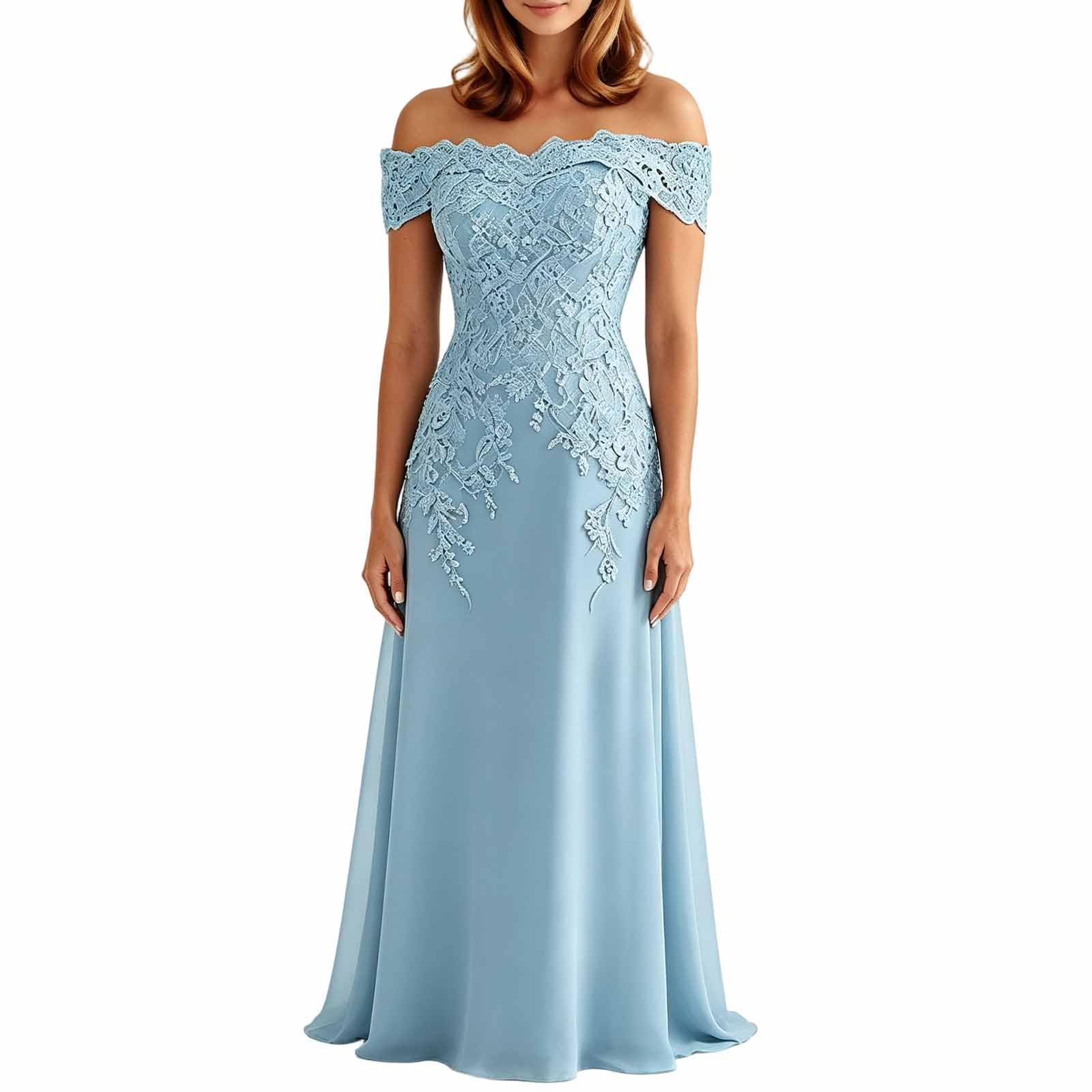 Abito Matrimonio Donna Chiffon Pizzo Spalla Nuda Taglie 32-56
