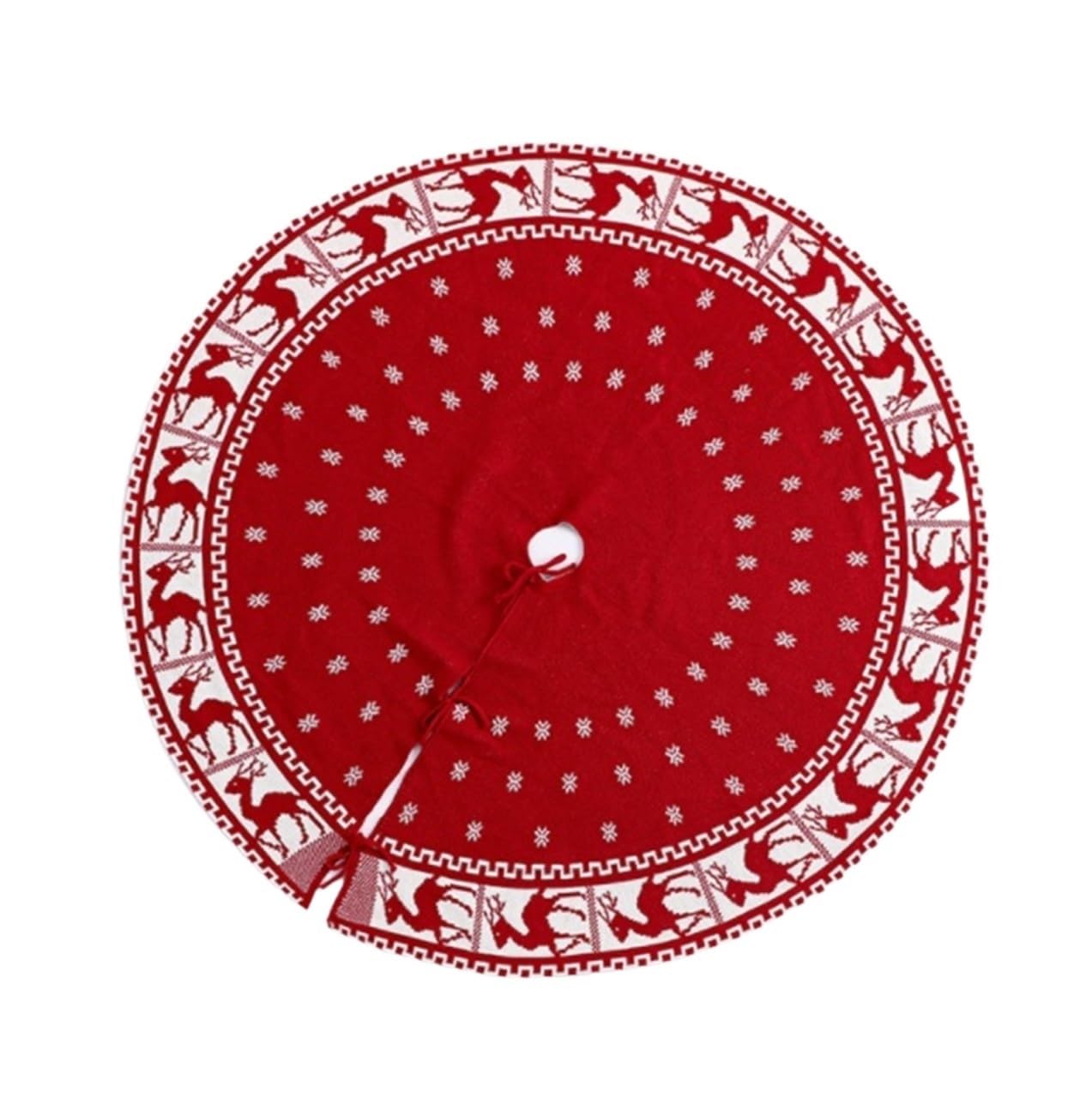 Tappeto Albero di Natale, Gonna per Albero di Natale da 47 Pollici, Lavorazione A Maglia Morbida per Decorazioni Natalizie per La Casa Festa Forniture(A)