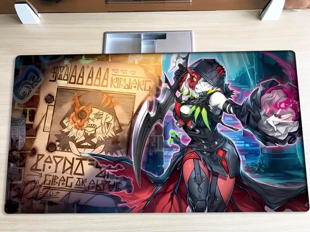 New Mlikemat Playmat Diabellestarr the Dark Witch TCG CCG OCG Trading Card Game Mat with Zones + Free Bag (ZD014-064-K)