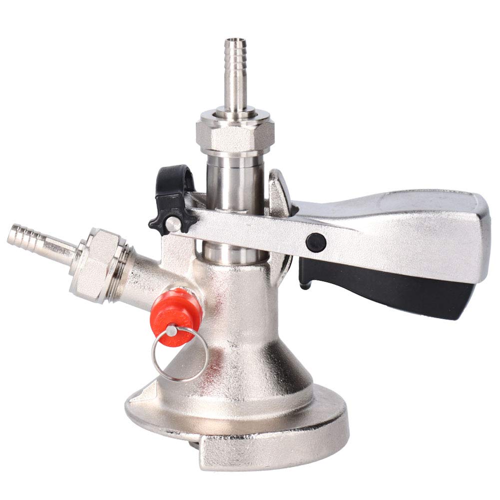 Keg Coupler, G5/8 A Type Sankey Keg Coupler Stainless Steel Keg Connector Beer Keg Tap Distributor Coupler with Relief Valve Brewing Accessory