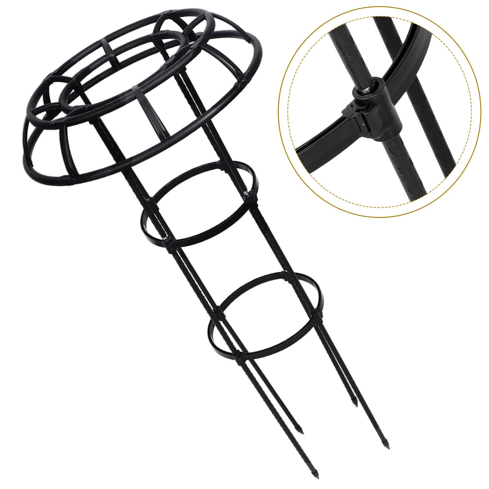 POPETPOP Enrejado Negro 25.4 Soporte para Plantas en Interiores Plástico Recubierto de Hierro y PP para Plantas Trepadoras Interior y Exterior