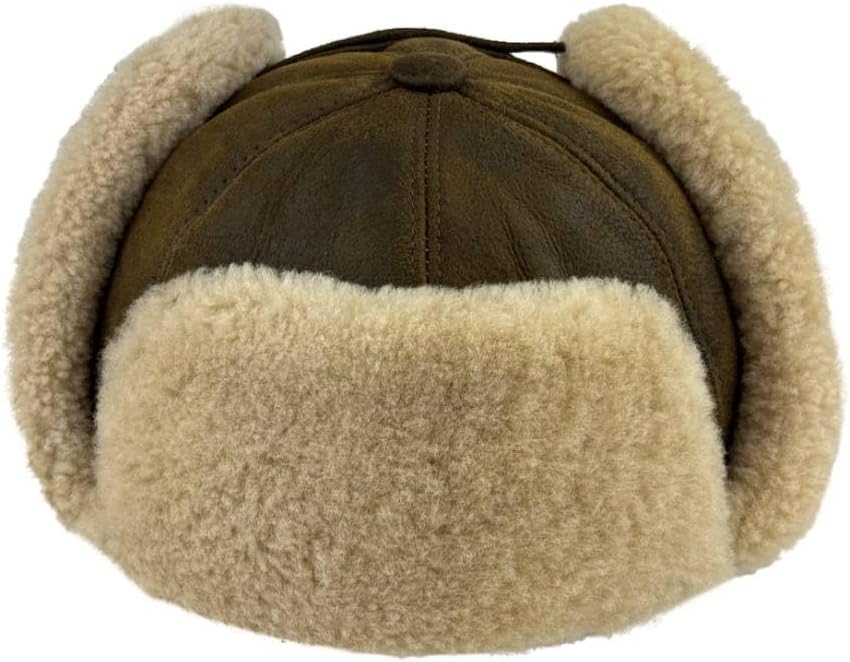 Leather Aviator Russian Ushanka Trapper Shearling Sheepskin Fur Ear Flap Waterproof Winter Hat - Image 5