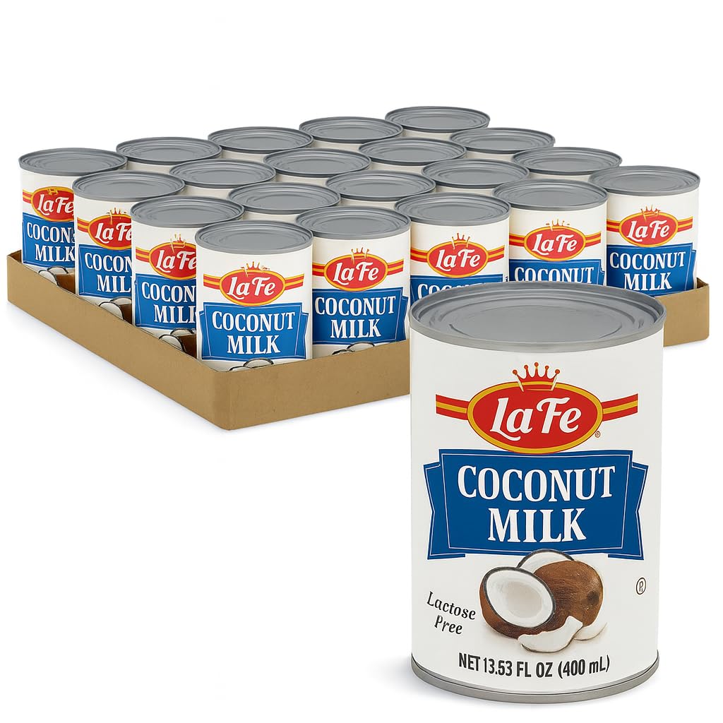 Lafe Premium Coconut Milk 13.53 fl oz (Pack of 24) – Rich & Creamy, Dairy-Free, Gluten-Free, Non-GMO – Perfect for Cooking, Baking, Curries, Smoothies & Desserts