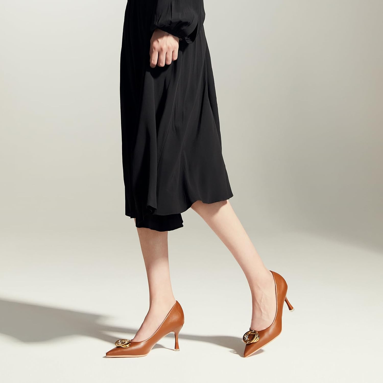 C.Paravano Women's Pumps | Women Heels Closed Toe | Pumps Shoes Women | Chic Pointed Toe Design | Comfort Heels - Image 2