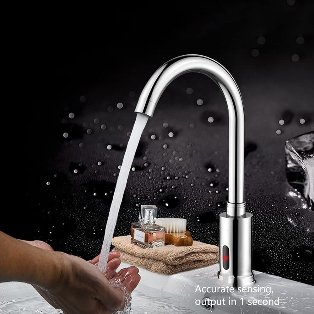 Touchless Automatic Faucet Motion Sensor Faucet Automatic Hands-Free Smart Faucet Suitable for Kitchen and Bathroom Sinks
