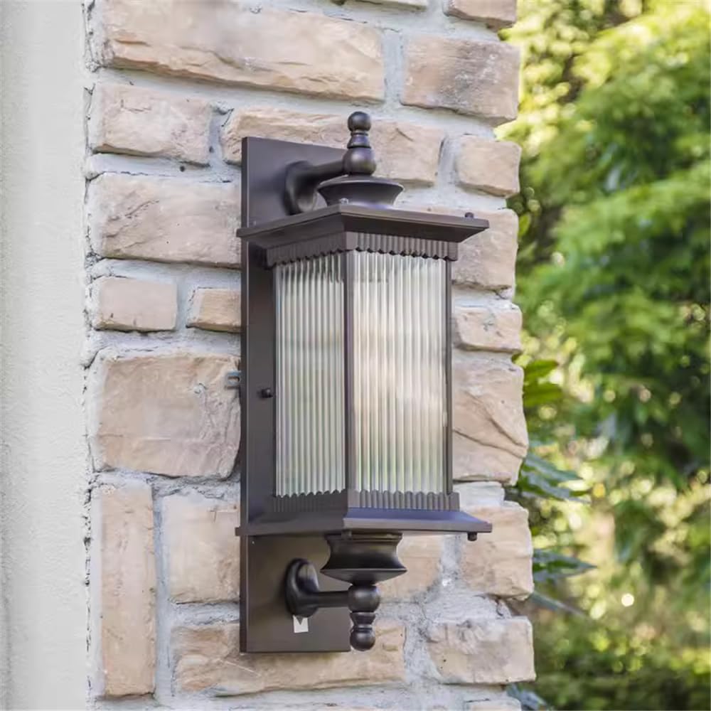 SMCCYYSD Contemporary LED Outdoor Wall Lamp Electric Simplicity Waterproof Balcony Hallway Courtyard Villa Gate Hotel (K H58CM Electric)