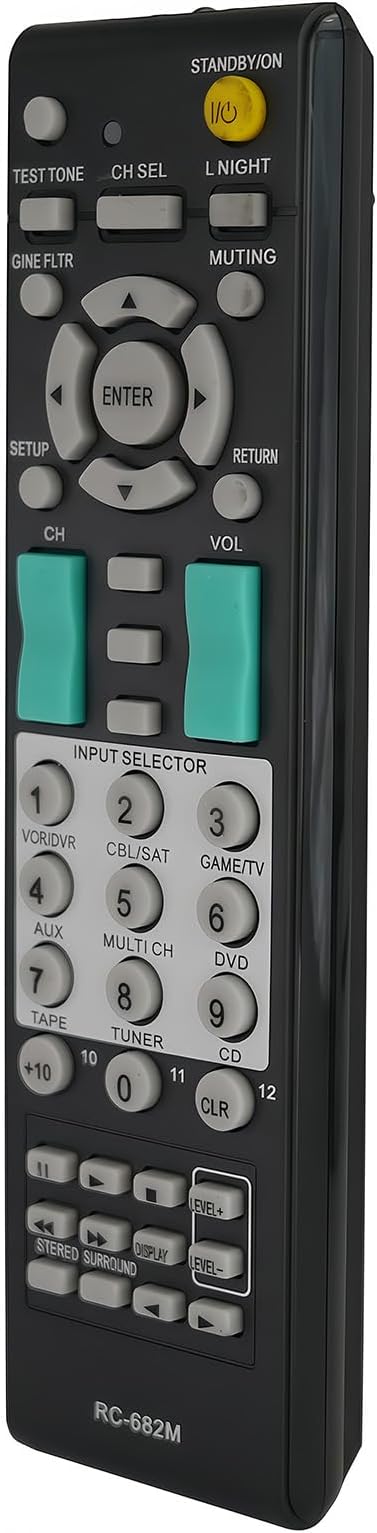 Universal Replacement Remote Control fit for Onkyo Audio Receiver RC-682M RC-605S RC-606S RC-607M RC-608M RC-650M RC-651M RC-668M RC-681M RC-728M RC-461M RC-683M