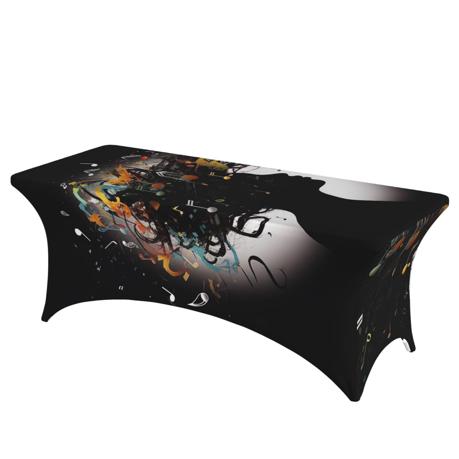 Nappe rectangulaire élasthanne 1m80 blanche extensible pour buffet de banquet