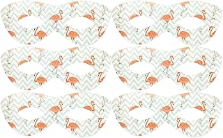قناع عين ورق بتصميم فلامينجو للحفلات وأعياد الميلاد، مجموعة أقنعة حفلات مكونة من 6 قطعة