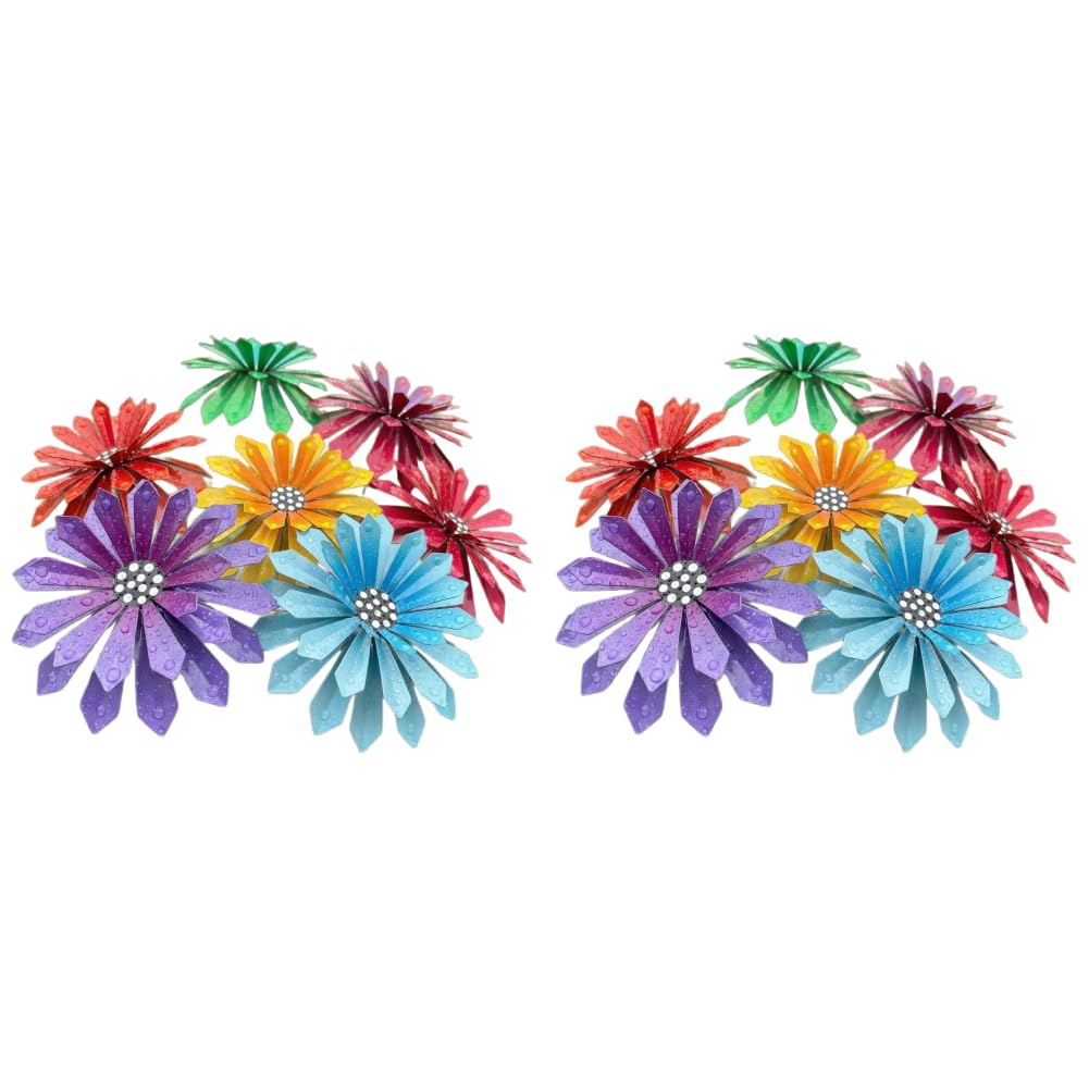 Decorative Garden Stake with Zinnia Flower Design Weatherproof Yard Art Sculpture for Outdoor Garden Decor