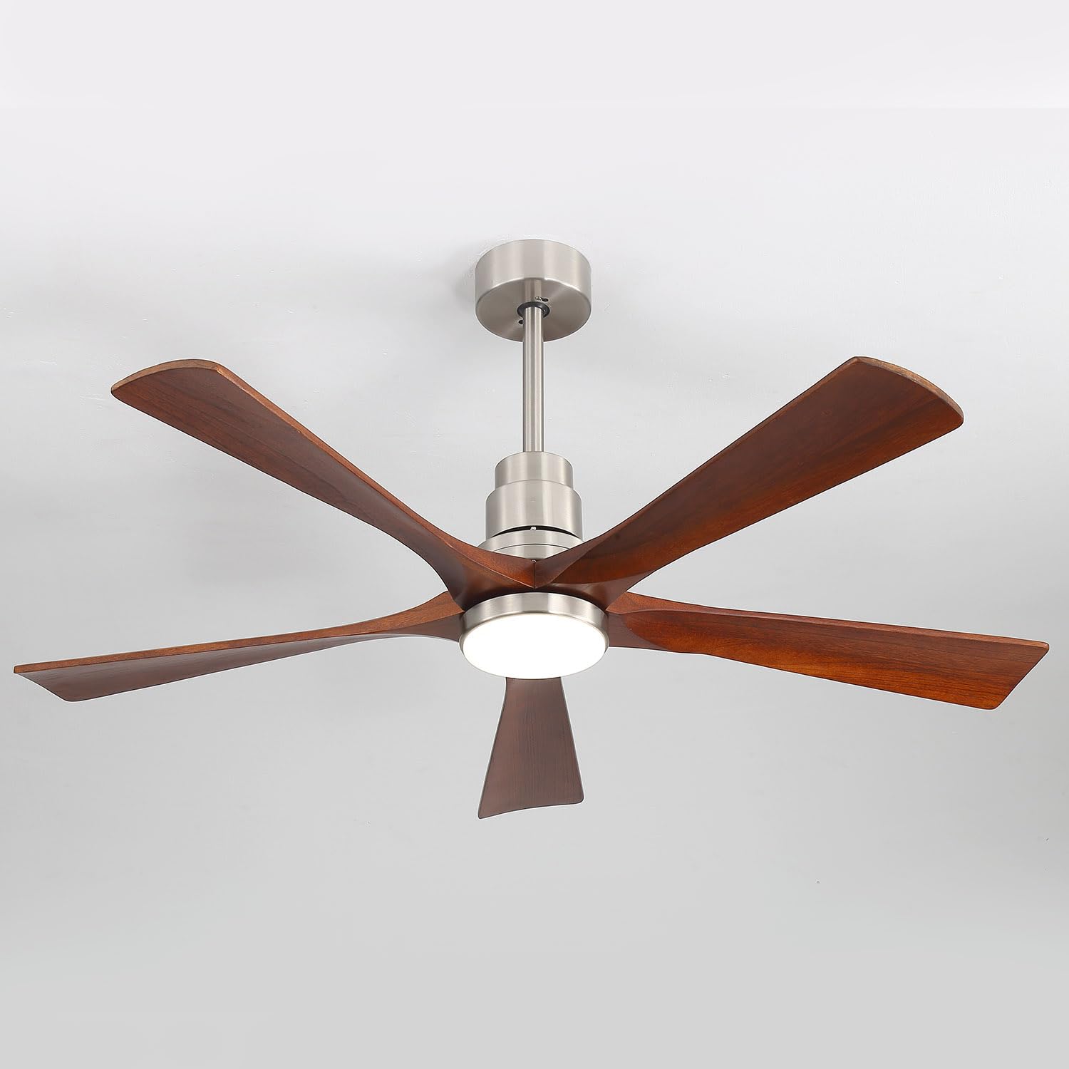 ledbox Ventilador de techo con led EOLO 5 palas de madera, 3000-4000-6000K
