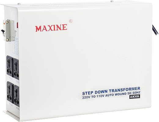 MAXINE 4 Kva/4000 Watts Copper Auto Wound Voltage Converter 220 V to 110 V Step Down Toroidal Transformer for American Pro...